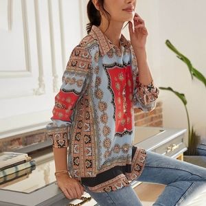 Zara Tunic Button Down Blouse Sz Sm